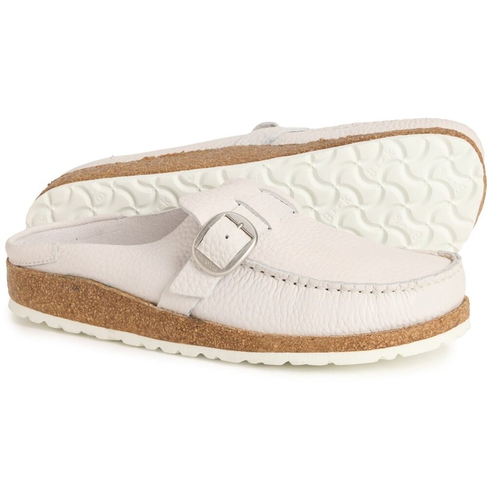 NEW Birkenstock Buckley White Leather CLogs Loafers 41 Womens 10 to 10.5